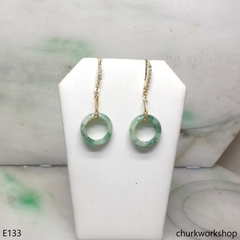 Round ring jade earrings 14K gold filled
