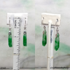 Deep apple green sterling silver jade earrings