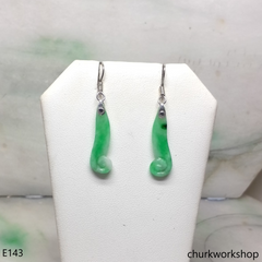 Light green jade sterling silver earrings