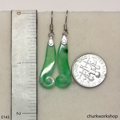 Light green jade sterling silver earrings