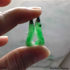 Light green jade sterling silver earrings