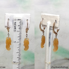 Red jade 14k yellow gold filled earrings