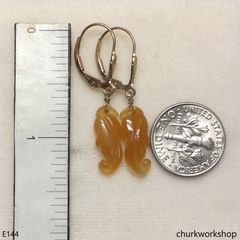 Red jade 14k yellow gold filled earrings