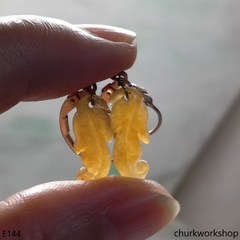 Red jade 14k yellow gold filled earrings
