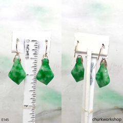 Deep apple green 14k yellow gold filed earrings