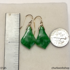 Deep apple green 14k yellow gold filed earrings