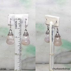 Pale lavender jade gourd ear hooks