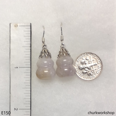 Pale lavender jade gourd ear hooks