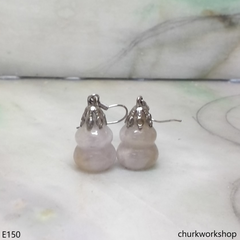 Pale lavender jade gourd ear hooks