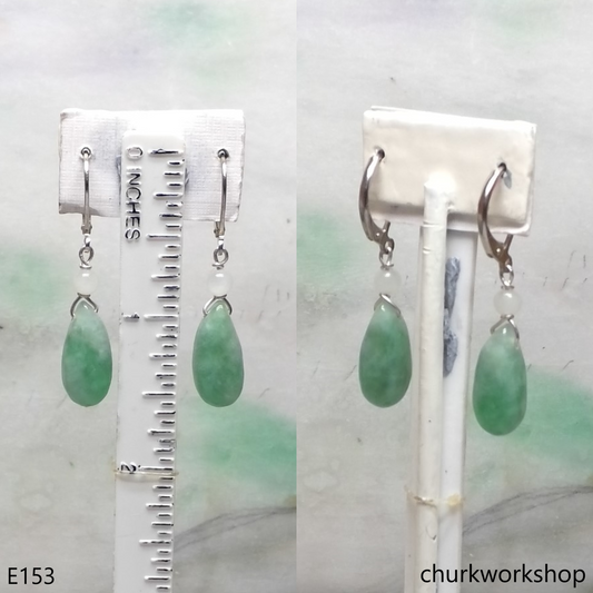 Light green jade earrings