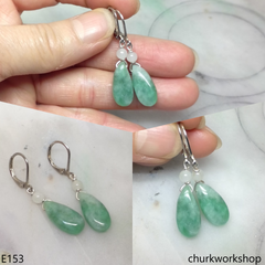 Light green jade earrings