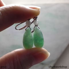 Light green jade earrings