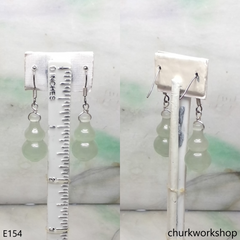 Pale green jade gourd earring