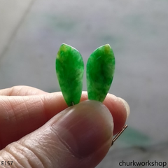 Apple green jade dangling earrings