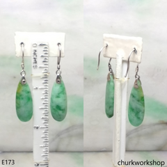 Green dangling jade earrings