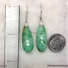 Green dangling jade earrings