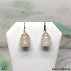 Pale lavender jade gourd ear hooks