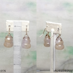 Pale lavender jade gourd ear hooks