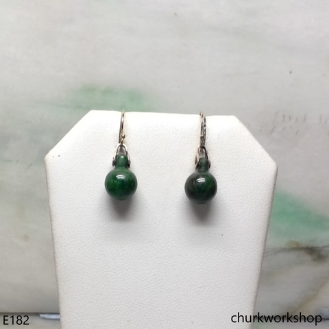 Green beads earrings