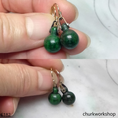 Green beads earrings