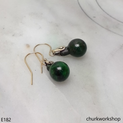 Green beads earrings
