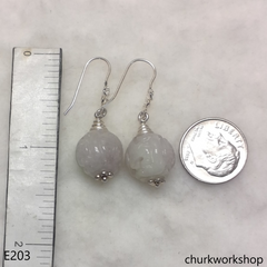 Lavender carved beads beads earrings