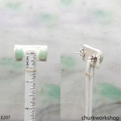 Light green jade ear studs