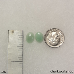 Light green jade ear studs