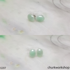 Light green jade ear studs