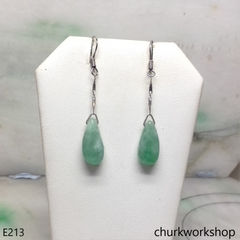 Light green jade dangling earrings