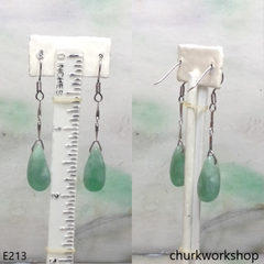 Light green jade dangling earrings