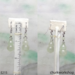 Pale green jade gourd earrings
