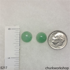 Round half ball jade silver ear studs