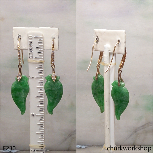 Apple green jade earrings