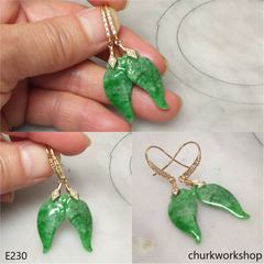 Apple green jade  earrings