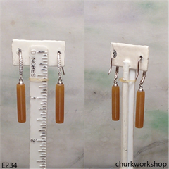 Red jade stick earrings