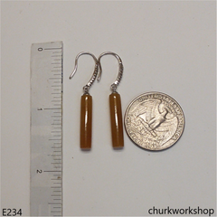 Red jade stick earrings