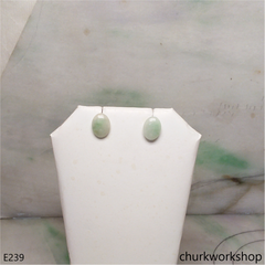 Light green jade ear studs