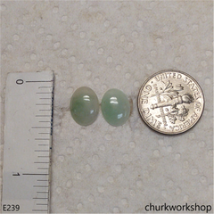 Light green jade ear studs
