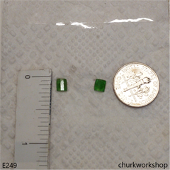 Green jade ear studs