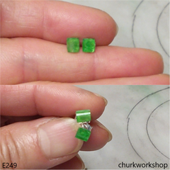 Green jade ear studs