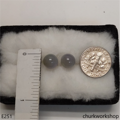 Lavender jade bead silver ear studs