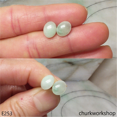 Light green jade ear studs