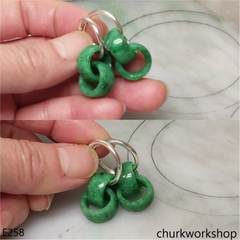 Green interlocking jade earrings
