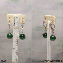 Sterling silver jade beads earrings