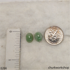 Light green oval jade ear studs