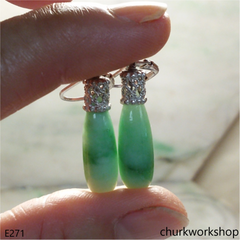 Rain drop jade earrings