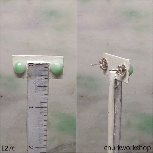 Half round jade ear studs