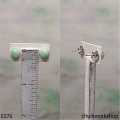 Half round jade ear studs