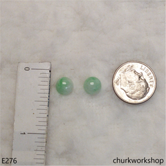 Half round jade ear studs